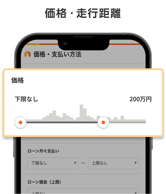 価格・走行距離で絞り込み