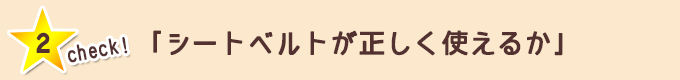 チェック②「シートベルトが正しく使えるか」
